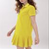 Flygo Womens Polo Dress Collared Short Sleeve Ruffle Golf Tennis T Shirt Sports Workout Mini Summer Dresses Tunic Pique(Yellow-L) view 4