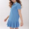 Flygo Womens Polo Dress Collared Short Sleeve Ruffle Golf Tennis T Shirt Sports Workout Mini Summer Dresses Tunic Pique(Blue-S) view 4