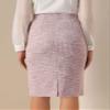 Allegra K Tweed Skirt for Women's Office Work High Waist Split Bodycon Plaid Pencil Skirts X-Large Pink view 2