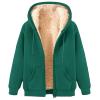 Uillui Womens Fleece Zip Up Hoodie Warm Cozy Sherpa Lined Jackets Fluffy Sweater Winter Hooded Faux Fur Coat Thermal Outwear view 1