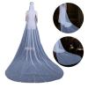 WEISUYUUS Bridal Veil Bride Elaborate Pearls Beaded Long Bachelorette Party Bride Veil Party Head Scarf Head Covering view 2