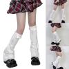 WEISUYUUS Knit Winter Warm Leg Warmers Long Socks Boot Cuffs Knit Leggings Stockings Hollow Out Knee Warmers Sleeve view 2