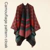 Pashmina Poncho Shawl For Women Ethnic Capes Shawl For Spring Autumn Vintage Geometric Pattern Shawl Shoulder Wrap Cloak view 3