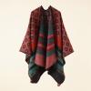 Pashmina Poncho Shawl For Women Ethnic Capes Shawl For Spring Autumn Vintage Geometric Pattern Shawl Shoulder Wrap Cloak view 4