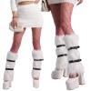WEISUYUUS Faux Furs Leg Warmer,Warm Fuzzy Leg Warmer Boot Cuffs Cover Fishnet Tights Party Costumes Boot Sleeves Boot Covers view 2
