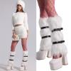 WEISUYUUS Faux Furs Leg Warmer,Warm Fuzzy Leg Warmer Boot Cuffs Cover Fishnet Tights Party Costumes Boot Sleeves Boot Covers view 4