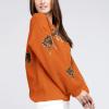 Women Oversized Knit Sweater Tiger Print Long Sleeve Pullover Tops Aesthetic Clothes Streetwear Knitwear (Orange, L) view 4