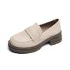CPMBFDC Loafers for Women Slip-On Comfortable Round Toe Platform Loafers Women's Casual Fashion Business Work Shoes (Apricot,5) view 1