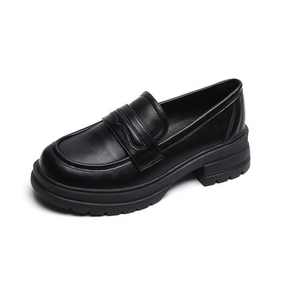 CPMBFDC Loafers for Women Slip-On Comfortable Round Toe Platform Loafers Women's Casual Fashion Business Work Shoes (Black,5)