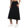 ANIVIVO Women's 28" Midi Length Skirts with Pockets Modest Skirts Long Knee Length Athletic(Black 3XL) view 1