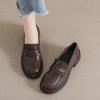 CPMBFDC Loafers for Women Slip-On Comfortable Round Toe Platform Loafers Women's Casual Fashion Business Work Shoes (Brown,7) view 2