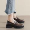 CPMBFDC Loafers for Women Slip-On Comfortable Round Toe Platform Loafers Women's Casual Fashion Business Work Shoes (Brown,7) view 3