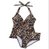 SUUKSESS Women Sexy Halter Tankini Bathing Suits Slimming Tummy Control High Waisted Swimsuits 2 Piece (Leopard, M) view 2