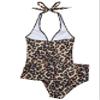 SUUKSESS Women Sexy Halter Tankini Bathing Suits Slimming Tummy Control High Waisted Swimsuits 2 Piece (Leopard, XL) view 3