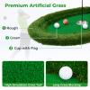 Goplus Oval Floating Golf Green for Pool, 37.5" x 25.5", Chipping Mat, 6 Golf Balls, Flag & Tee, Green, EVA, PP, PE, Silicone view 2