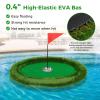 Goplus Oval Floating Golf Green for Pool, 37.5" x 25.5", Chipping Mat, 6 Golf Balls, Flag & Tee, Green, EVA, PP, PE, Silicone view 3