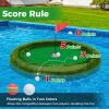Goplus Oval Floating Golf Green for Pool, 37.5" x 25.5", Chipping Mat, 6 Golf Balls, Flag & Tee, Green, EVA, PP, PE, Silicone view 4