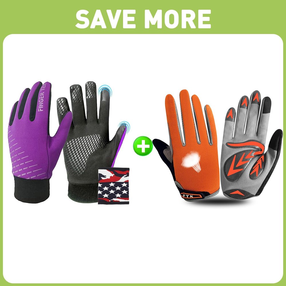 FINGER TEN Kids Winter Gloves Warm Waterproof with Free Neck Warmer Boys Girls Cycling Gloves Kids Boys Girls Youth Full Finger Pair Dirt Bike