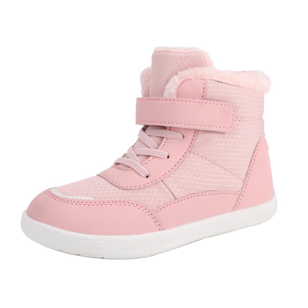 214years Kids Booties Fuzzy Lined Winter Warm Lace-Up Boots Toddler Cozy aterproof Snowboots Sneaker Plush Boots (Red, 2.5 Big Kids)