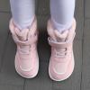 214years Kids Booties Fuzzy Lined Winter Warm Lace-Up Boots Toddler Cozy aterproof Snowboots Sneaker Plush Boots (Red, 2.5 Big Kids) view 4