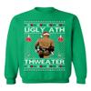 ALLNTRENDS Mike Tyson Merry Chrithmith Kith My Ath Funny Ugly Christmas Sweater Crewneck Sweatshirt (S, Irish Green) view 1