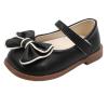 Bows Mary Jane Ballet Flat Wedding Part for Little Girls Toddler Flower Girl Dress Low Heels Shoes with Bowknot (Black, 6.5 Infant) view 1