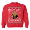 ALLNTRENDS Mike Tyson Merry Chrithmith Kith My Ath Funny Ugly Christmas Sweater Crewneck Sweatshirt (M, Red) view 1