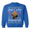 ALLNTRENDS Mike Tyson Merry Chrithmith Kith My Ath Funny Ugly Christmas Sweater Crewneck Sweatshirt (2XL, Royal Blue) view 1