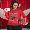 ALLNTRENDS Mike Tyson Merry Chrithmith Kith My Ath Funny Ugly Christmas Sweater Crewneck Sweatshirt (2XL, Royal Blue) view 3
