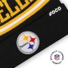 FOCO Pittsburgh Steelers NFL Stretch Gloves & Primary Stripe Pom Knit Cap Hat Winter Beanie - Bundle view 3