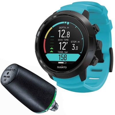 SUUNTO D5 Dive Computer, Aqua Blue | Combo with USB & Pod