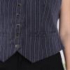 Hobemty Women's Pinstripe Waistcoat Button Down Vintage Striped Vest X-Large Blue view 4