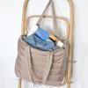 HOXIS Puffer Tote for Women Quilted Shoulder Handbag Lightweight Weekender Bag Purse for Work Travel Gym Shop (Nude) view 4