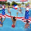 TURNMEON American Flag Pool Games Large Volleyball Net Pool Float Set view 2