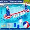 TURNMEON American Flag Pool Games Large Volleyball Net Pool Float Set view 3