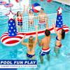 TURNMEON American Flag Pool Games Large Volleyball Net Pool Float Set view 4