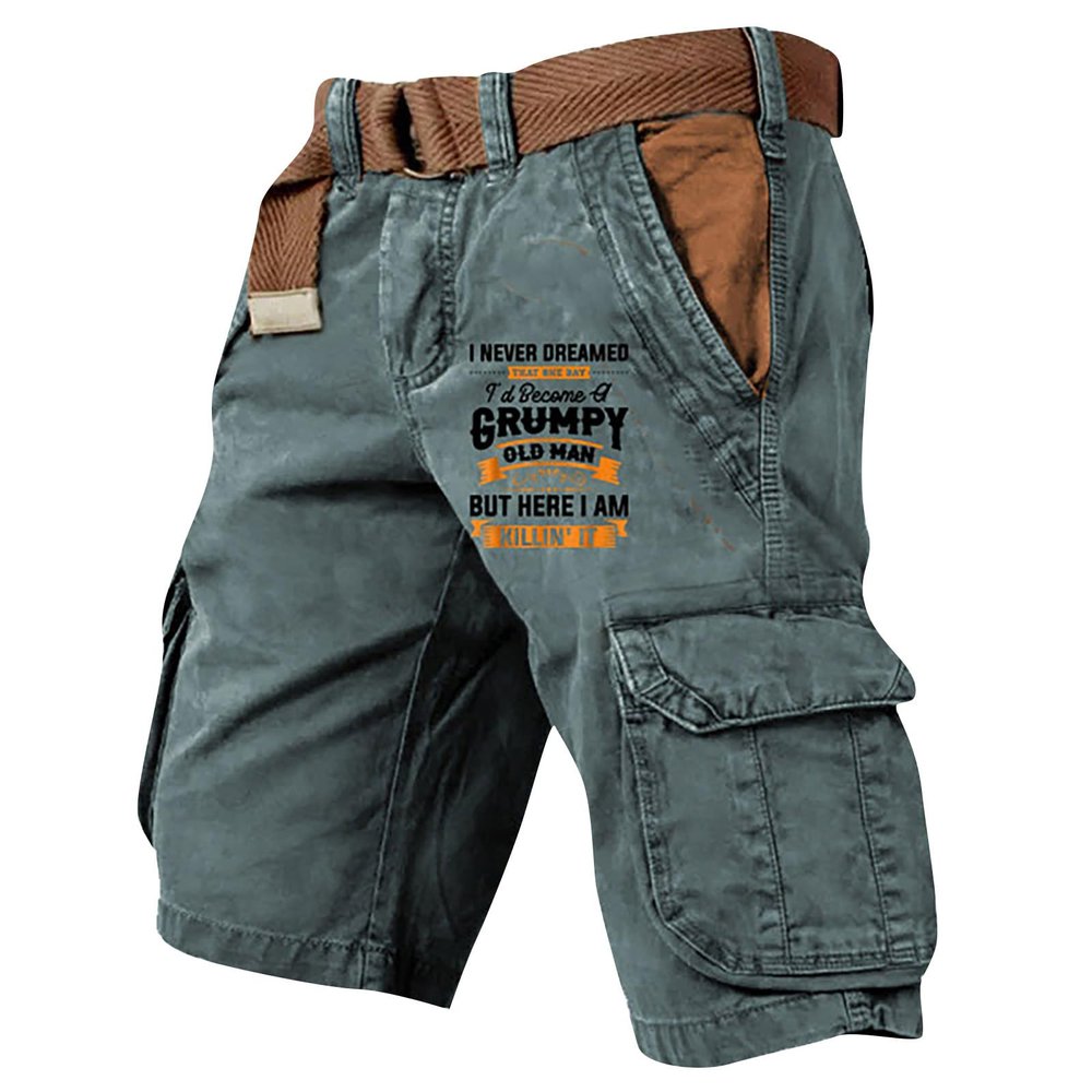 Cargo Shorts for Men Summer Casual Outdoor Tactical Short SolidPatriotic Printed Distressed Washed Military Short Browns 4X-Large Greens Medium
