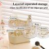 RWUDV Rotatable Plastic Jewelry Organizer, Acrylic Jewelry Organizer, Small Storage Box with 3 Layer, Jewelry Accessory Storage Tray with Lid for Women Girls (fourth floor #-4) view 3