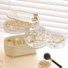 RWUDV Rotatable Plastic Jewelry Organizer, Acrylic Jewelry Organizer, Small Storage Box with 3 Layer, Jewelry Accessory Storage Tray with Lid for Women Girls (fourth floor #-4) view 4