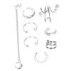 Earrings,8pcs Pierced Earring Set Clip on Earrings Ear Ear Jewelry Valentine's Day Earrings Pearl Hoop Earrings Earring Studs for Women Cool Earrings Halloween Earrings Alloy Silver view 1