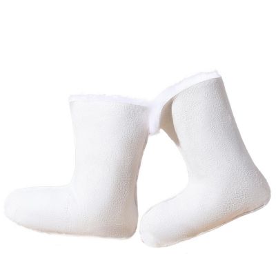 Reyox Women Thick Warm Sheepskin Boot Liners 10.2 Inch High White 7.5