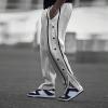 Baggy Sweatpants Men Open Bottom Elastic Waist Drawstring Pants Comfy Side Button Workout Athletic Pants with Pockets Mens Black Sweatpants Mens Sweatpants Wide Leg Track Pants view 3