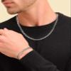 JIKASI Silver Chain for Men Stainless Steel Men's Necklaces Chain Cool Diamond Cut Cuban Link Chain for Men Hip-Hop Jewelry 4mm/6mm 17/18/20/22/24/26 Inches view 2