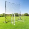 MegaNets Backstop Net System for Backyard  Heavy Duty Sports Barrier Net with Steel Posts, Movable Ball Stop Net for Soccer, Baseball & Multi-Sport Training (Movable-1.75 Inch Net, 10FT Wide) view 1