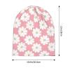 WBQLSL 11 * 10.6 inch Fashion Knitted hat, White Chrysanthemum Texture Chart Double Layer Travel Knitted hat for Adults, Outdoor Sports Daily Casual hat for Men and Women view 4