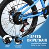 20/24 Inch Kids Mountain Bike, Bikes for Kids 6-12, 7 Speeds Drivetrain Bike, Girls Boys Bike with Suspension Fork, Dual-Disc Brake, Anti-Slip Butyl Tires, Multi Color (Blue, 24 Inch) view 4