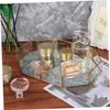 CONGARTENO Decorative Copper Jewelry Tray with Mirrored Glass Organizer for Vanity Elongated Design Elegant Storage for Necklaces and Accessories view 3