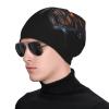 11 * 10.6 inch Fashion Knitted hat, Mystery Butterfly Double Layer Travel Knitted hat for Adults, Outdoor Sports Daily Casual hat for Men and Women Black view 2