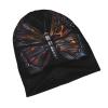 11 * 10.6 inch Fashion Knitted hat, Mystery Butterfly Double Layer Travel Knitted hat for Adults, Outdoor Sports Daily Casual hat for Men and Women Black view 3