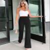 NIMIN Dress Work Black Pants Women Business Casual Trousers Stretchy High Waisted Pull On Flare Office Slacks Boot Cut 2025 Fashion Outfits with Back Pockets Black L view 3